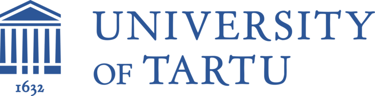 University of Tartu compact blue logo with classical building icon.